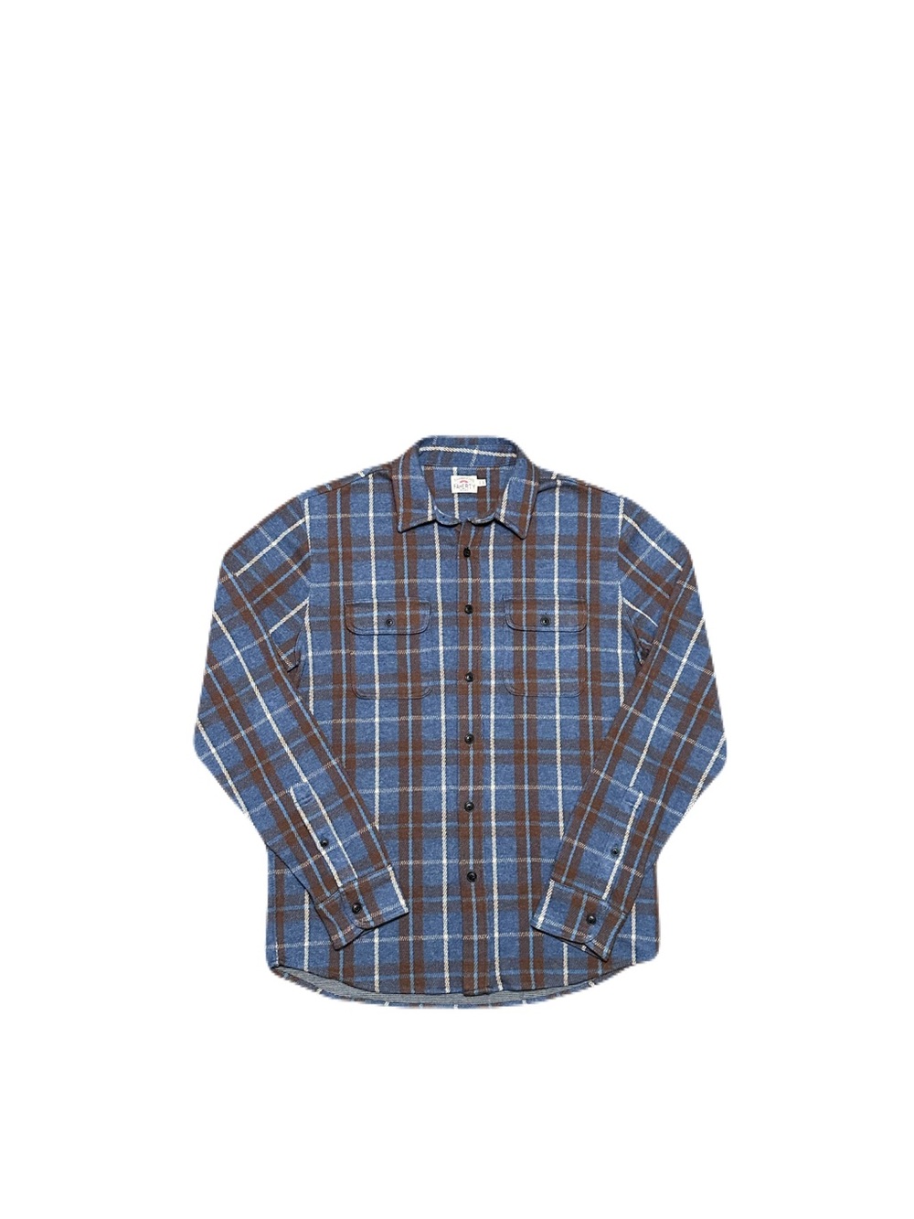 Faherty Men’s Legend Sweater Shirt Vintage Blue Plaid Button Up Size Medium